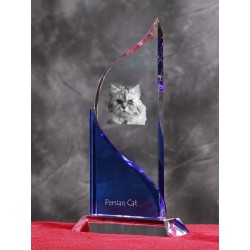 Manx . Estatuilla de cristal con la imagen del gato