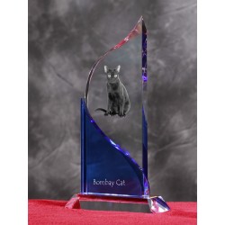 Bombay. Figurina di cristallo con un immagine di gatto.