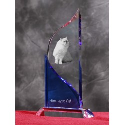 Himalayan. Figurina di cristallo con un immagine di gatto.