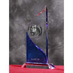 Korat. Estatuilla de cristal con la imagen del gato