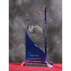 Selkirk rex - crystal statue in the likeness of the cat