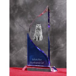 Selkirk rex- crystal statue in the likeness of the cat
