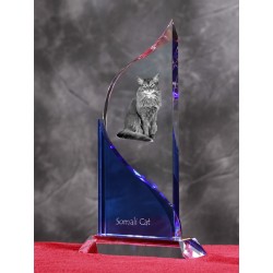 Somali. Estatuilla de cristal con la imagen del gato