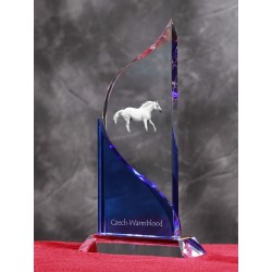 Warmblood checa. Figurina di cristallo con un immagine di cavallo.