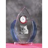 Kristall Uhr Flügel mit Katze, Souvenir, Dekoration, limitierte Auflage, Sammlung