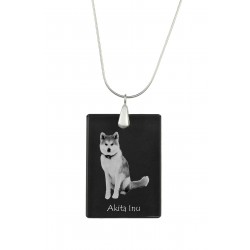 Japanischer Akita, Hund Kristall Anhänger, SIlver Halskette 925, Qualität, außergewöhnliches Geschenk, Sammlung!