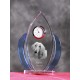 kryształowy zegar - skrzydła z wizerunkiem psa, wyjątkowy prezent!