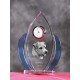 Kristall Uhr Flügel mit Hund, Souvenir, Dekoration, limitierte Auflage, Sammlung