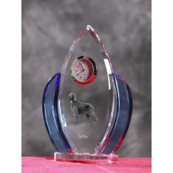 Crystal clock wings with dog, souvenir, decoration, limited edition, Collection