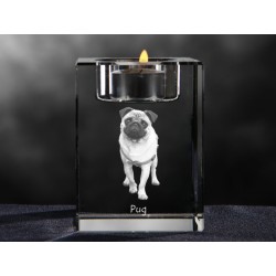 Carlin, lustre en cristal avec un chien, souvenir, décoration, édition limitée, ArtDog