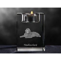 Neufundländer , crystal candlestick with dog, souvenir, decoration, limited edition, Collection
