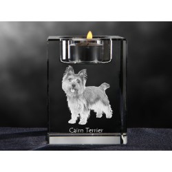 Border Terrier, crystal candlestick with dog, souvenir, decoration, limited edition, Collection