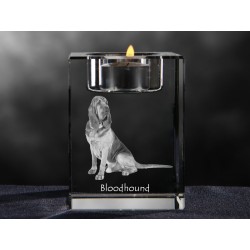 Bluthund, Kristall-Kerzenleuchter mit Hund, Souvenir, Dekoration, limitierte Auflage, ArtDog