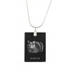 Korat , Pendente di cristallo del gatto, collana di SIlver 925, alta qualità, regalo eccezionale
