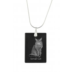 Somali Cat, Crystal Pendant, Silver Necklace 925, High Quality, Exceptional Gift.