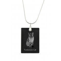 Kot tonkijski- kryształowa zawieszka ze srebrnym łańcuszkiem!
