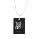 Manx , Pendente di cristallo del gatto, collana di SIlver 925, alta qualità, regalo eccezionale