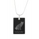 Kurilian Bobtail, Pendente di cristallo del gatto, collana di SIlver 925, alta qualità, regalo eccezionale