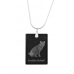 Kurilian Bobtail, gato colgante de cristal, collar de plata 925, alta calidad, regalo excepcional, Colección!