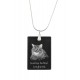 Kurilian Bobtail, Katze Kristall Anhänger, SIlver Halskette 925, Qualität, außergewöhnliches Geschenk, Sammlung!