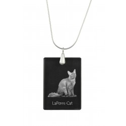 LaPerm, Katze Kristall Anhänger, SIlver Halskette 925, Qualität, außergewöhnliches Geschenk, Sammlung!