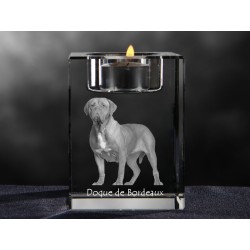 French Mastiff, crystal candlestick with dog, souvenir, decoration, limited edition, Collection