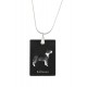 Bullterrier, Perro colgante de cristal, collar de plata 925, alta calidad, regalo excepcional, Colección!