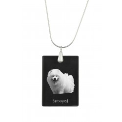 Samoyed, Pendente di cristallo del cane, collana di SIlver 925, alta qualità, regalo eccezionale