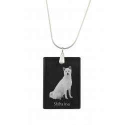 Shiba Inu, Perro colgante de cristal, collar de plata 925, alta calidad, regalo excepcional, Colección!