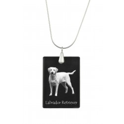 Labrador Retriever, Perro colgante de cristal, collar de plata 925, alta calidad, regalo excepcional, Colección!