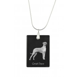 Great Dane, Pendente di cristallo del cane, collana di SIlver 925, alta qualità, regalo eccezionale