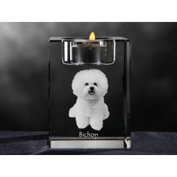 Bichon , lampadario di cristallo con il cane, souvenir, decorazione, in edizione limitata, ArtDog