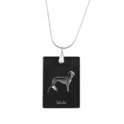 Saluki, Hund Kristall Anhänger, SIlver Halskette 925, Qualität, außergewöhnliches Geschenk, Sammlung!