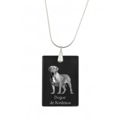 Dogue de Bordeaux, Hund Kristall Anhänger, SIlver Halskette 925, Qualität, außergewöhnliches Geschenk, Sammlung!