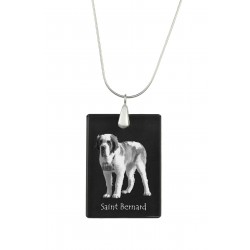 Saint Bernard, Pendente di cristallo del cane, collana di SIlver 925, alta qualità, regalo eccezionale