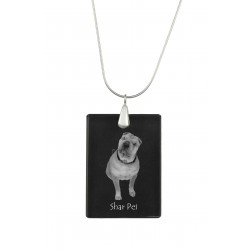 Shar Pei, Pendentif en cristal pour chien, collier SIK 925, de haute qualité, don exceptionnel, Collection!