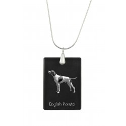 English Pointer, Pendente di cristallo del cane, collana di SIlver 925, alta qualità, regalo eccezionale