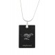 Greyhound, Perro colgante de cristal, collar de plata 925, alta calidad, regalo excepcional, Colección!