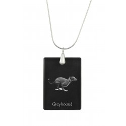 Greyhound, Pendente di cristallo del cane, collana di SIlver 925, alta qualità, regalo eccezionale