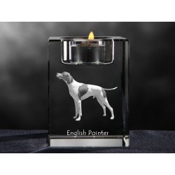 English Pointer, Kristall-Kerzenleuchter mit Hund, Souvenir, Dekoration, limitierte Auflage, ArtDog