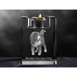 Bernese Mountain Dog, crystal candlestick with dog, souvenir, decoration, limited edition, Collection