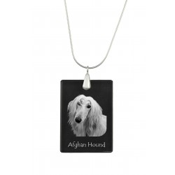 Afghan Hound, Perro colgante de cristal, collar de plata 925, alta calidad, regalo excepcional, Colección!