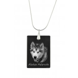 Alaskan Malamute, Hund Kristall Anhänger, SIlver Halskette 925, Qualität, außergewöhnliches Geschenk, Sammlung!