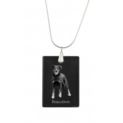 Beauceron, Hund Kristall Anhänger, SIlver Halskette 925, Qualität, außergewöhnliches Geschenk, Sammlung!