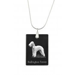 Bedlington Terrier, Hund Kristall Anhänger, SIlver Halskette 925, Qualität, außergewöhnliches Geschenk, Sammlung!