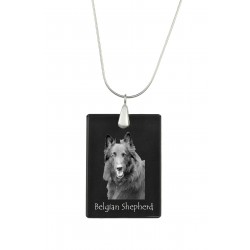 Belgian Shepherd, Pendente di cristallo del cane, collana di SIlver 925, alta qualità, regalo eccezionale