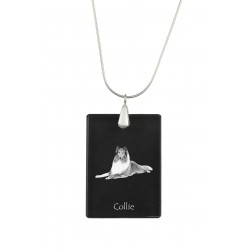 Collie, Dog Crystal Pendant, Silver Necklace 925, High Quality, Exceptional Gift.