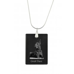 Great Dane, Perro colgante de cristal, collar de plata 925, alta calidad, regalo excepcional, Colección!