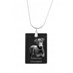 Dobermann, Pendente di cristallo del cane, collana di SIlver 925, alta qualità, regalo eccezionale