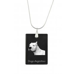 Argentine Dogo, Dog Crystal Pendant, Silver Necklace 925, High Quality, Exceptional Gift.